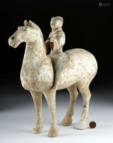 Chinese Han Dynasty Pottery Horse and Rider