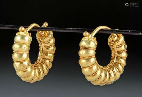 Mediterranean 20K Gold Earrings - 5.5 g - ex-Christie's