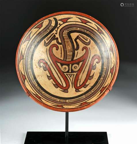 Gorgeous Cocle Polychrome Plate - Saurian