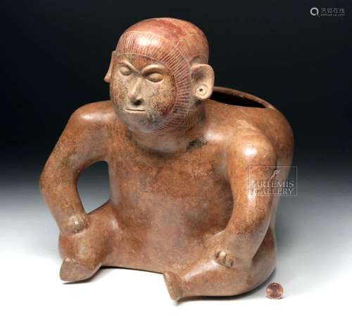 Colima Redware Figural Olla - Dwarf Shaman Figure