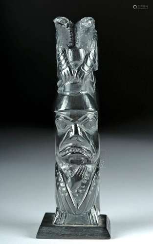 Early 20th C. Northwest Coast Haida Argillite Totem