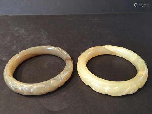 OLD Pair Chinese Jade Bangles