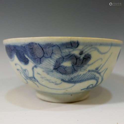 CHINESE ANTIQUE BLUE WHITE PORCELAIN CUP - MING DYNASTY