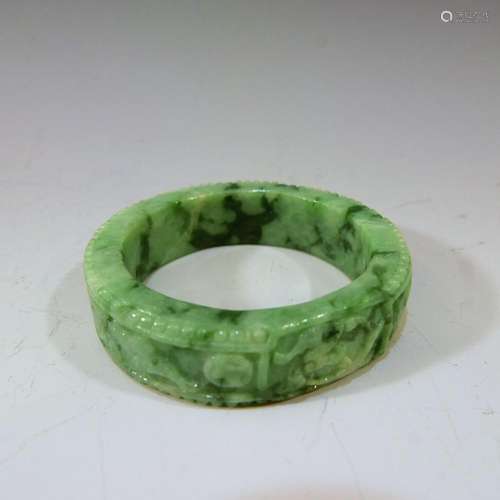 NATURAL GRADE A JADEITE BANGLE BRACELET