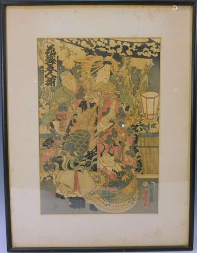 KUNICHIKA TOYOHARA (Japanese, 1835-1900). ANTIQUE WOODBLOCK PRINT