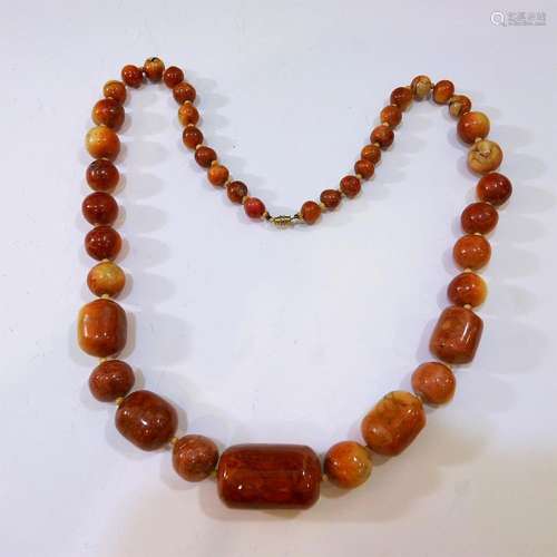 NATURAL CORAL BEADS NECKLACE