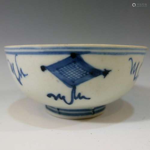 CHINESE ANTIQUE BLUE WHITE PORCELAIN CUP - MING DYNASTY