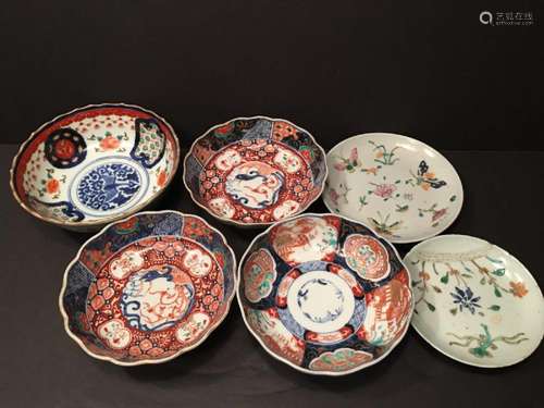 ANTIQUE Japanese Chinese Bowls and plates, 19th century