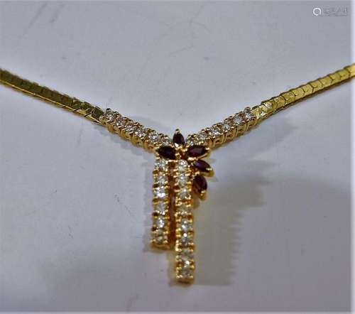 14K GOLD DIAMOND NECKLACE 15G