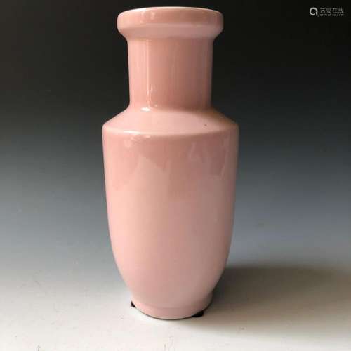 A PINK GLAZED VASE.