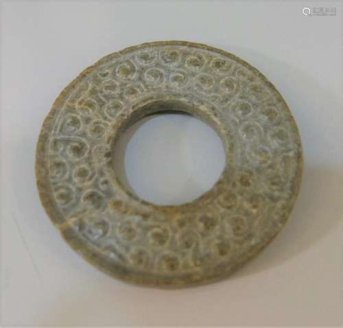 CHINESE ANTIQUE JADE BI - WESTERN HAN DYNASTY