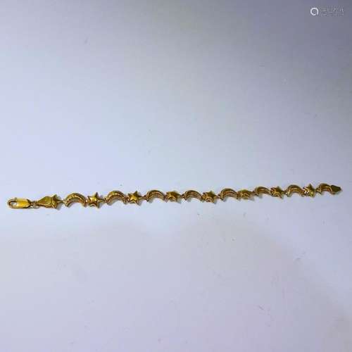 10K GOLD STAR MOON BRACELET