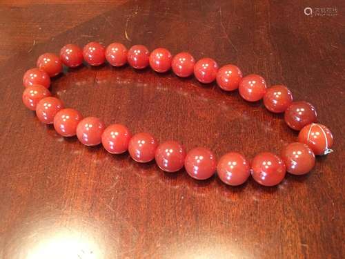 FINE Chinese Large Carnelian ed Agagte Necklace, 20