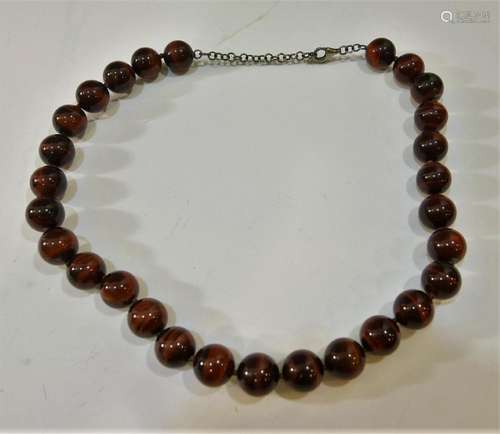 LARGE CAT'S EYE BEADS NECKLACE