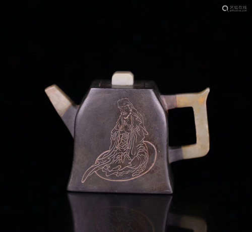 A TIN-SKIN ZISHA TEAPOT