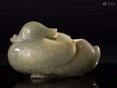 A HETIAN JADE CHINESE DUCK WASHER