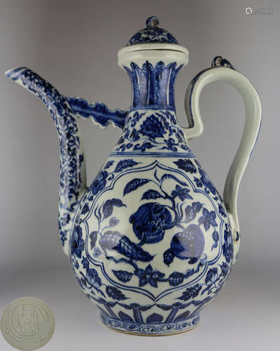 YONGLE NIANZHI MARK BLUE&WHITE EWER