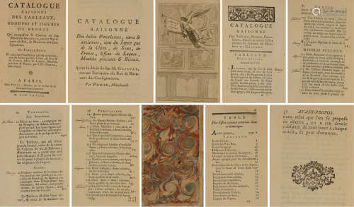 清 乾隆33年（1768）法国出版《来自神秘而古老的中华帝国稀有瓷器》拍卖图录一册