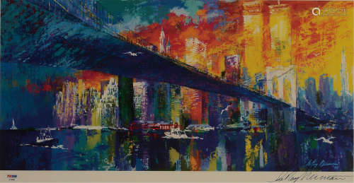 美国版画家LeRoy Neiman作“布鲁克林大桥” 版画一件，带镜框，并附LeRoy Neiman签名及PSA/DNA鉴定认证编号AC40807