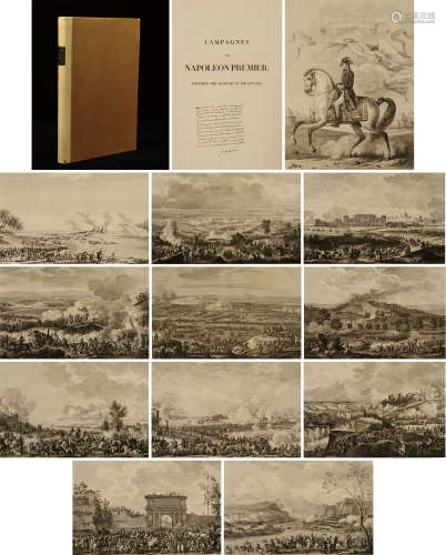 1806年拿破仑钦定巴黎出版《拿破仑大帝巨幅版画集》硬皮精装本一册全（本书原为法国马勒梅桑书屋旧藏，属于拿破仑妻子--约瑟芬皇后的私人藏书；扉页附其长篇亲笔跋文）