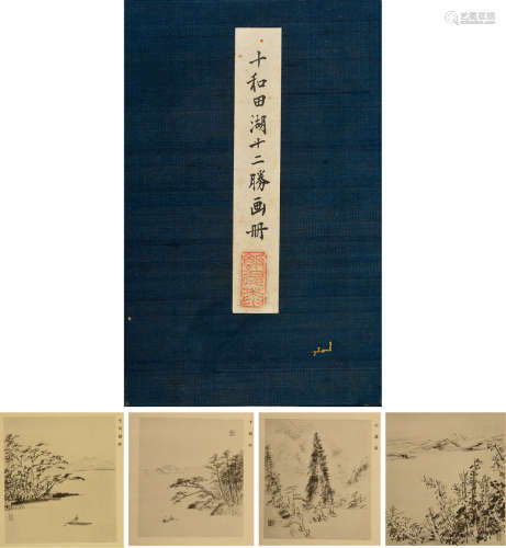 民国28年（1939）和风堂出版《十和田湖十二胜画册》经折装册页一册