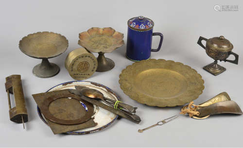 民国时期各式铜制杂件一组约19件