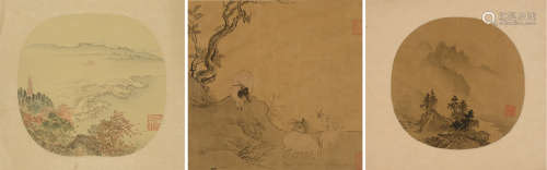 1950年代北京荣宝斋木版水印“钱塘湖、四羊图、龙华寺”等宋元小品一组3帧