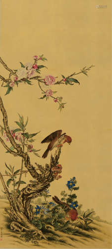 郎世宁（1688 -1766）芳圃仙踪图  设色绢本 立轴