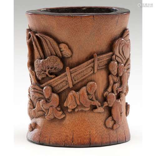 Chinese Bamboo Carved Brush Pot