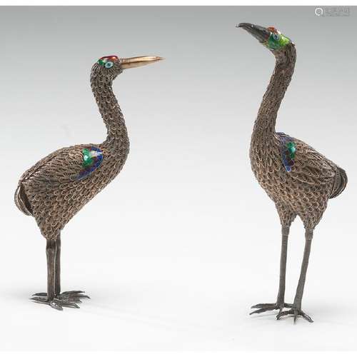 Chinese Silver Filigree Birds