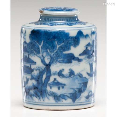 Blue and White Porcelain Inkwell