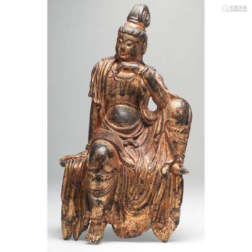 Chinese Late Qing Dry Lacquer Guanyin Carving