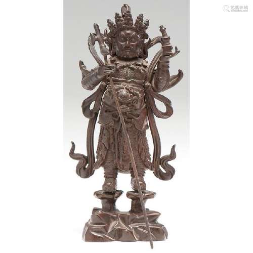 Chinese Bronze Guardian Figure