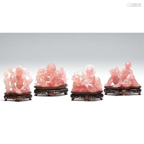 Rose Quartz Figural Carvings