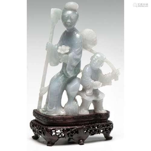 Green Jade Figural Group