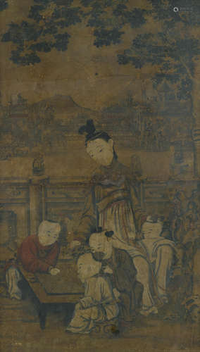 18th century Two Rare Suzhou prints of Ladies with children