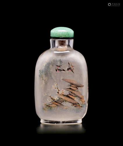 Attributed to Zhou Leyuan An inside-painted glass snuff bottle