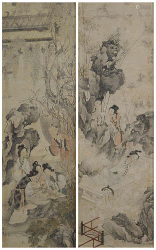 Figures in a Garden, 1831 Jiang Lian (active circa 1818-1850)