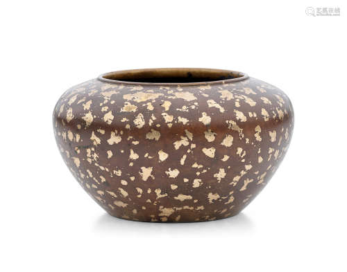 18th/19th century A gilt splashed bronze 'alms' bowl