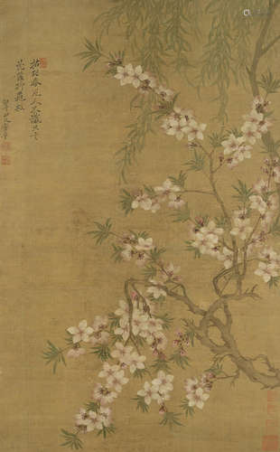 Willow and Blossoms Attributed to Yun Shouping (1633-1690)