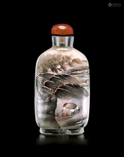 Yan Yutian, dated 1895 An inside-painted rock crystal snuff bottle