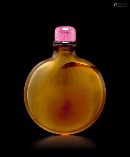 1780-1850 A well-hollowed agate snuff bottle