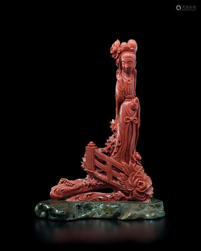 A CORAL FIGURE OF A BEAUTY