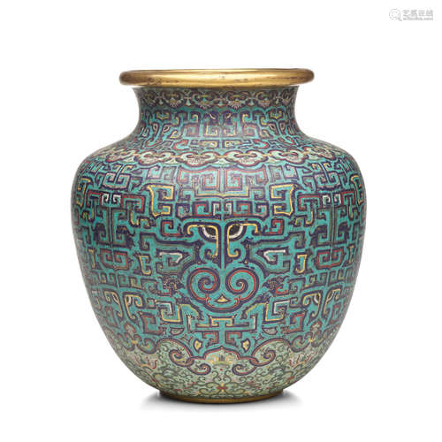 19th century A CLOISONNE ENAMEL ARCHAISTIC VASE