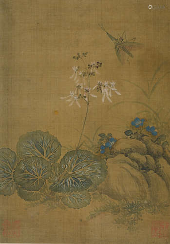 Flower and Insects, 19th century After Qian Xuan (1235-1305)