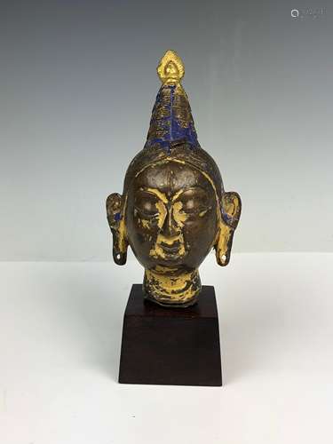 Gilt Bronze Bust of Bodhisattva