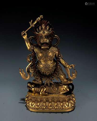 Gilt Bronze Figure of Yama