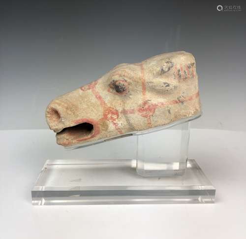 Tang Dynasty Painted Pottery Horse Head