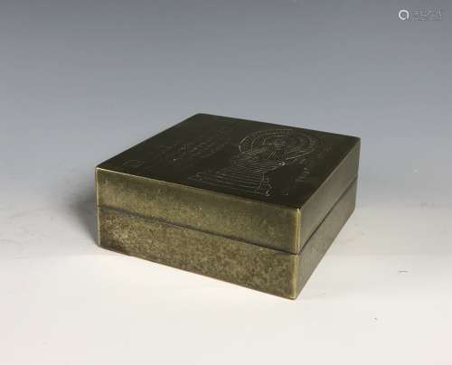 Inscribed Bronze   Ink Box
