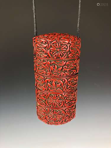 Cinnabar Chrysanthemum Stacking Box